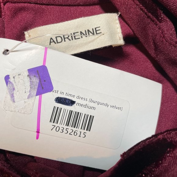 Adrienne Vittadini Burgundy Velvet Sleeveless Dress M NWT - Picture 8 of 10